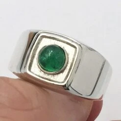 Bague Émeraude Cabochon Homme -Vivalatina Boutiqe Bague emeraude cabochon homme 8