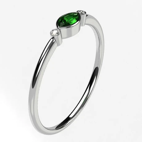 Bague Marquise Émeraude 6 Bague Marquise Émeraude – Image 4