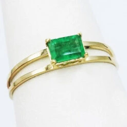 Bague Émeraude Moderne 21 Bague Émeraude Moderne -Vivalatina Boutiqe Bague emeraude or jaune 18 carats 1
