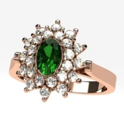 Bague Émeraude De Style Vintage Pour Femme Avec Diamants -Vivalatina Boutiqe Bague emeraude vintage 11