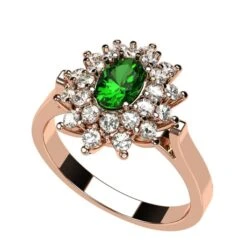 Bague Émeraude De Style Vintage Pour Femme Avec Diamants -Vivalatina Boutiqe Bague emeraude vintage 12