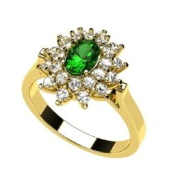 Bague Émeraude De Style Vintage Pour Femme Avec Diamants -Vivalatina Boutiqe Bague emeraude vintage 8
