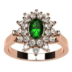 Bague Émeraude De Style Vintage Pour Femme Avec Diamants -Vivalatina Boutiqe Bague emeraude vintage 9