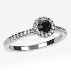 Bague De Fiançailles Diamant Noir