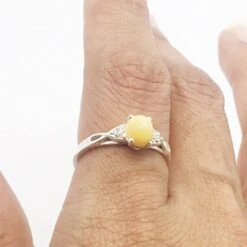 Bague De Fiançailles Opale -Vivalatina Boutiqe Bague fiancailles opale blanche 8