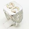 Bague Filigrane Homme -Vivalatina Boutiqe Bague filigrane argent initiales or 4