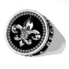 Bague Fleur De Lys Pour Homme -Vivalatina Boutiqe Bague fleur de lys homme 3