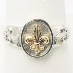 Bague Fleur De Lys 18 Bague Fleur De Lys -Vivalatina Boutiqe Bague fleur de lys or argent 3
