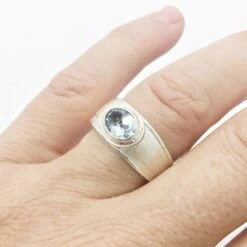 Bague Pour Homme Avec Pierre -Vivalatina Boutiqe Bague homme argent pierre topaze 11
