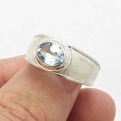 Bague Pour Homme Avec Pierre -Vivalatina Boutiqe Bague homme argent pierre topaze 9