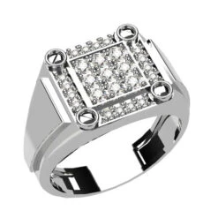 Bague Homme Or Et Diamants -Vivalatina Boutiqe Bague homme chevaliere or 18 carats diamants 1