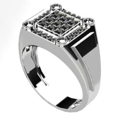 Bague Homme Or Et Diamants -Vivalatina Boutiqe Bague homme chevaliere or 18 carats diamants 12