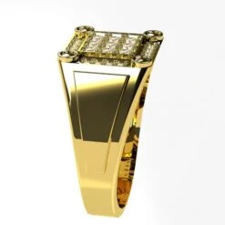 Bague Homme Or Et Diamants -Vivalatina Boutiqe Bague homme chevaliere or 18 carats diamants 15