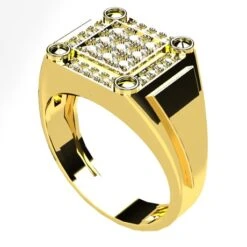 Bague Homme Or Et Diamants -Vivalatina Boutiqe Bague homme chevaliere or 18 carats diamants 16