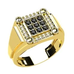Bague Homme Or Et Diamants -Vivalatina Boutiqe Bague homme chevaliere or 18 carats diamants 20