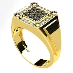 Bague Homme Or Et Diamants -Vivalatina Boutiqe Bague homme chevaliere or 18 carats diamants 23