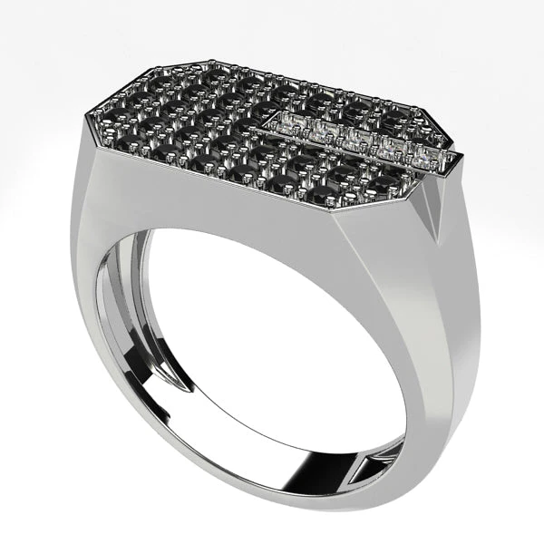 Bague Pour Homme Avec Diamants Noirs 8 Bague Pour Homme Avec Diamants Noirs – Image 6