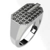 Bague Pour Homme Avec Diamants Noirs -Vivalatina Boutiqe Bague homme diamant noir or blanc 18 carats 2