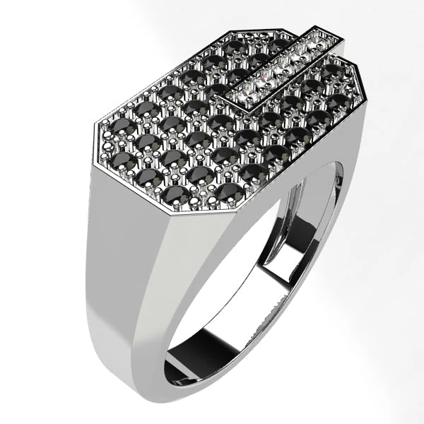 Bague Pour Homme Avec Diamants Noirs 3 Bague Pour Homme Avec Diamants Noirs