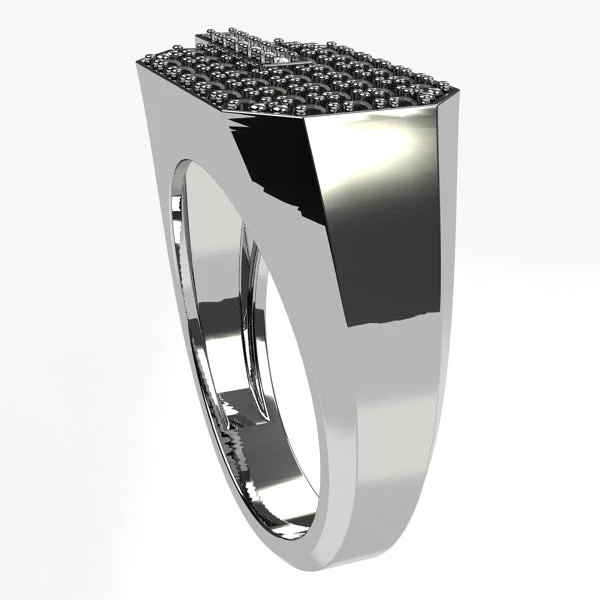 Bague Pour Homme Avec Diamants Noirs 4 Bague Pour Homme Avec Diamants Noirs – Image 2