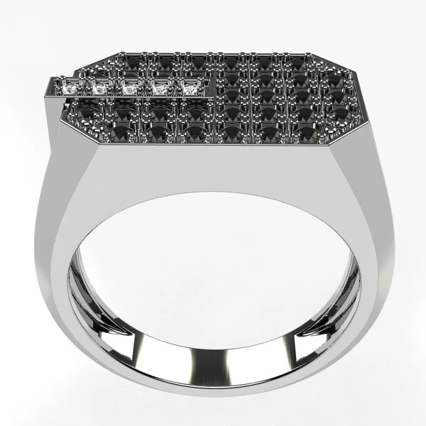 Bague Pour Homme Avec Diamants Noirs 5 Bague Pour Homme Avec Diamants Noirs – Image 3