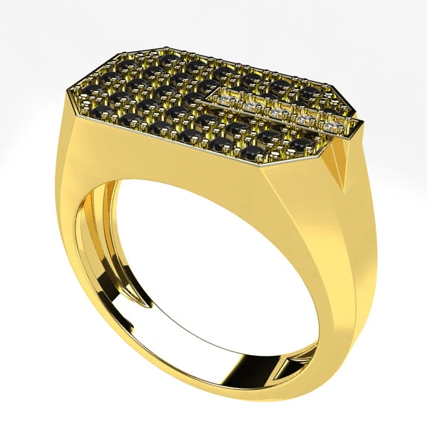 Bague Pour Homme Avec Diamants Noirs 14 Bague Pour Homme Avec Diamants Noirs – Image 12