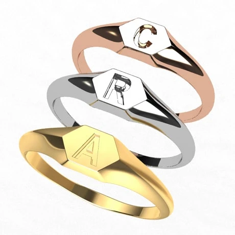 Bague Initiale En Or 5 Bague Initiale En Or – Image 3