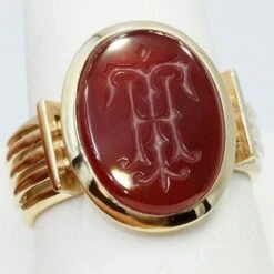 Bague Intaille Cornaline -Vivalatina Boutiqe Bague intaille cornaline 7