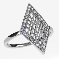 Bague Losange Originale En Or -Vivalatina Boutiqe Bague losange or diamants 2