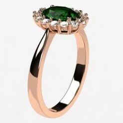 Bague Marguerite Avec Pierre D'Émeraude Et Diamants En Or 25 Bague Marguerite Avec Pierre D'Émeraude Et Diamants En Or -Vivalatina Boutiqe Bague marguerite emeraude diamants 10