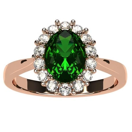 Bague Marguerite Avec Pierre D'Émeraude Et Diamants En Or 14 Bague Marguerite Avec Pierre D'Émeraude Et Diamants En Or – Image 12
