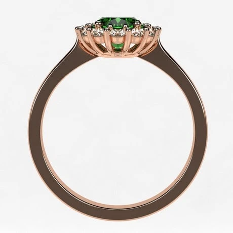 Bague Marguerite Avec Pierre D'Émeraude Et Diamants En Or 15 Bague Marguerite Avec Pierre D'Émeraude Et Diamants En Or – Image 13