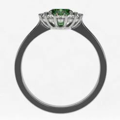 Bague Marguerite Avec Pierre D'Émeraude Et Diamants En Or 19 Bague Marguerite Avec Pierre D'Émeraude Et Diamants En Or -Vivalatina Boutiqe Bague marguerite emeraude diamants 4