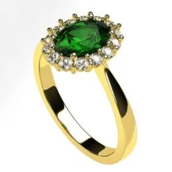 Bague Marguerite Avec Pierre D'Émeraude Et Diamants En Or 20 Bague Marguerite Avec Pierre D'Émeraude Et Diamants En Or -Vivalatina Boutiqe Bague marguerite emeraude diamants 5