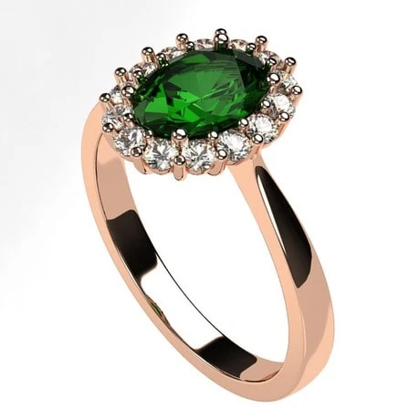 Bague Marguerite Avec Pierre D'Émeraude Et Diamants En Or 12 Bague Marguerite Avec Pierre D'Émeraude Et Diamants En Or – Image 10