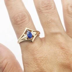 Bague Saphir Marquise 29 Bague Saphir Marquise -Vivalatina Boutiqe Bague marquise saphir 7