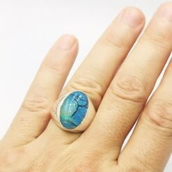 Bague Opale Bleue -Vivalatina Boutiqe Bague opale homme argent 5