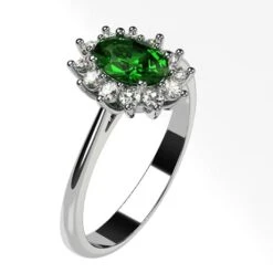 Devant -Vivalatina Boutiqe Bague pompadour Emeraude 2