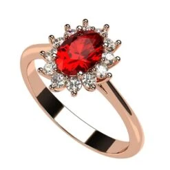 Bague Pompadour Rubis En Or Et Halo De Diamants -Vivalatina Boutiqe Bague pompadour rubis 12