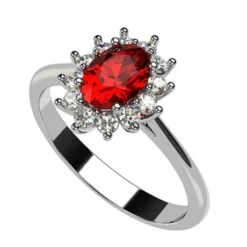 Bague Pompadour Rubis En Or Et Halo De Diamants -Vivalatina Boutiqe Bague pompadour rubis 4