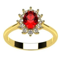Bague Pompadour Rubis En Or Et Halo De Diamants -Vivalatina Boutiqe Bague pompadour rubis 5