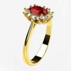 Bague Pompadour Rubis En Or Et Halo De Diamants -Vivalatina Boutiqe Bague pompadour rubis 6
