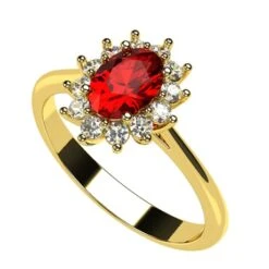 Bague Pompadour Rubis En Or Et Halo De Diamants -Vivalatina Boutiqe Bague pompadour rubis 8