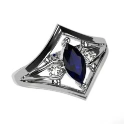 Bague Saphir Marquise 20 Bague Saphir Marquise -Vivalatina Boutiqe Bague saphir marquise en or 5