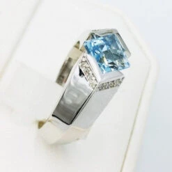 Pierre De Topaze Bleue -Vivalatina Boutiqe Bague tank topaze 13