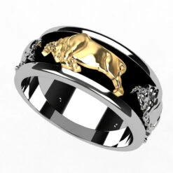 Bague Taureau Pour Homme -Vivalatina Boutiqe Bague taureau homme 4