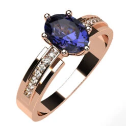 Bague Saphir De Ceylan -Vivalatina Boutiqe Baguesaphirdeceylanorrose18carats2