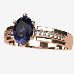 Bague Saphir De Ceylan -Vivalatina Boutiqe Baguesaphirdeceylanorrose18carats5