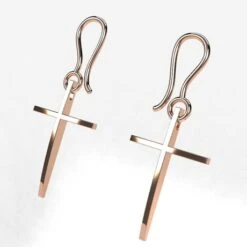 Boucles D'Oreilles Croix En Or 18k -Vivalatina Boutiqe Boucles oreilles croix or 9