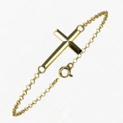 Bracelet Croix Pour Femme En Or 18 Carats -Vivalatina Boutiqe Bracelet croix femme or 4